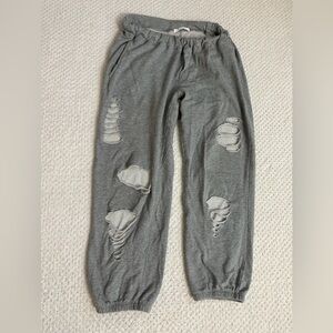 Mustard Seed Distressed Gray Joggers